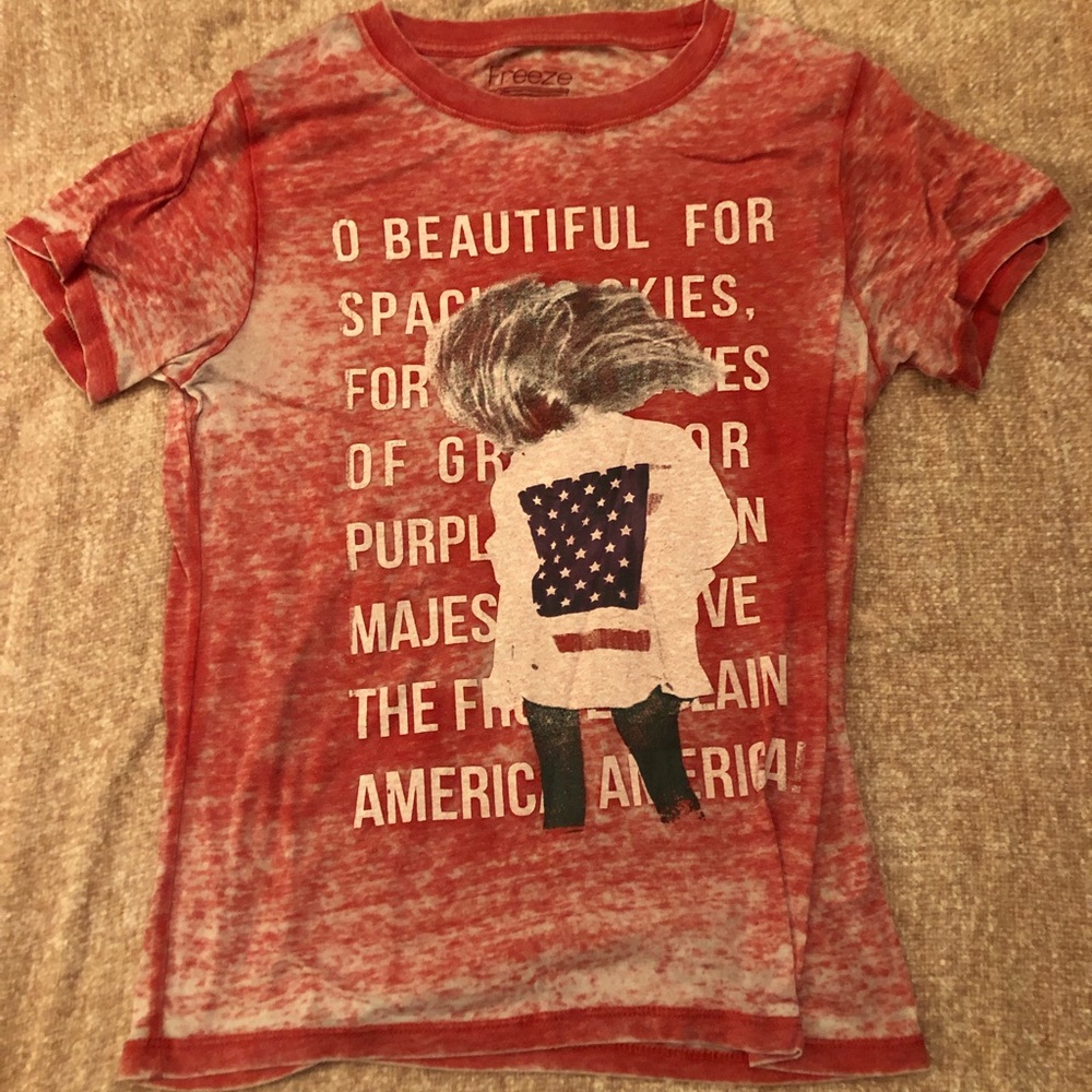 Distressed red t shirt